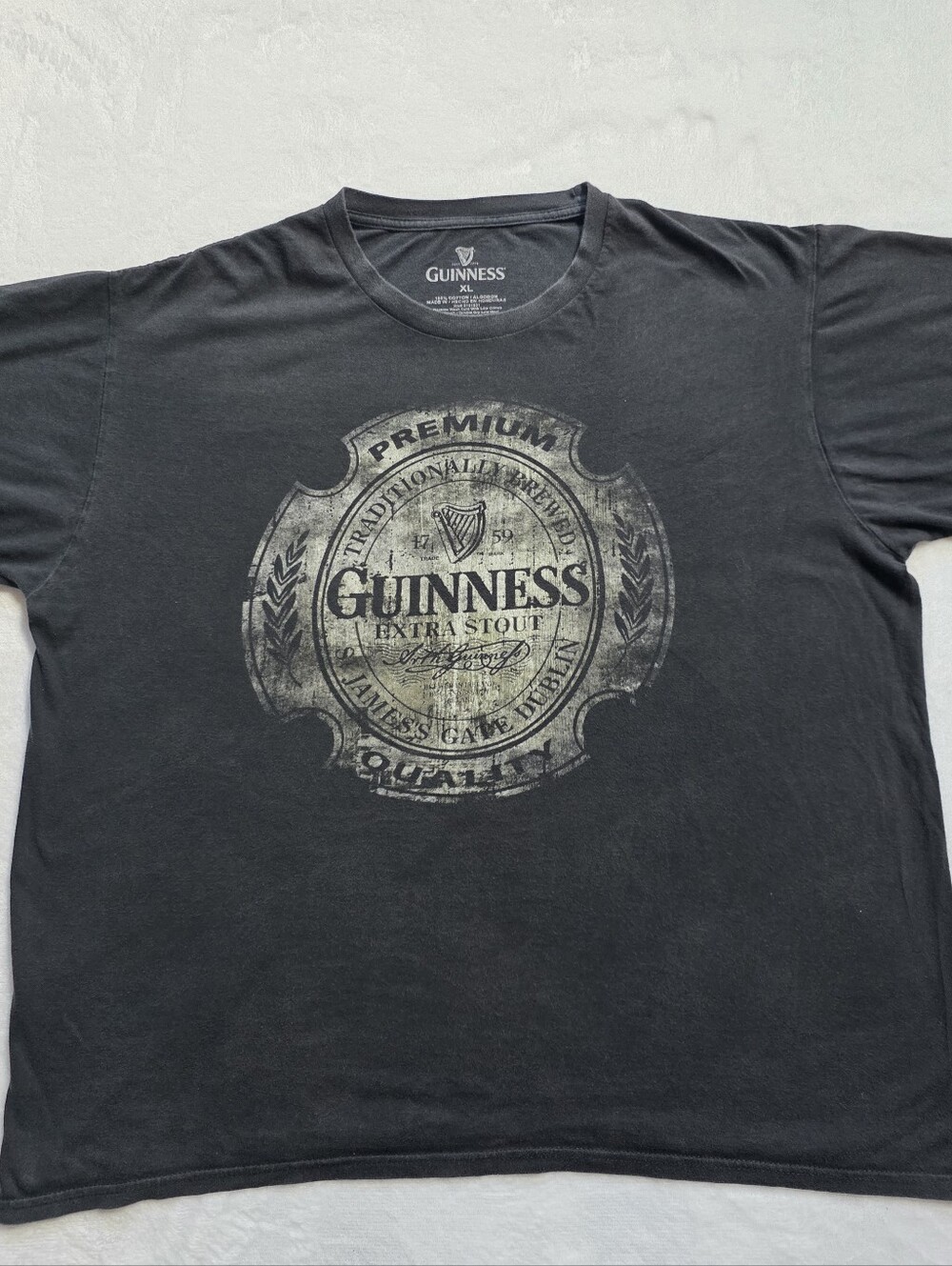 Guinness Extra Stout Black Graphic T-Shirt XL James's Gate Dublin